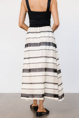 Alondra Woven Skirt | Cream + Black
