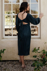 Amani Pleated Midi Dress | Peacock