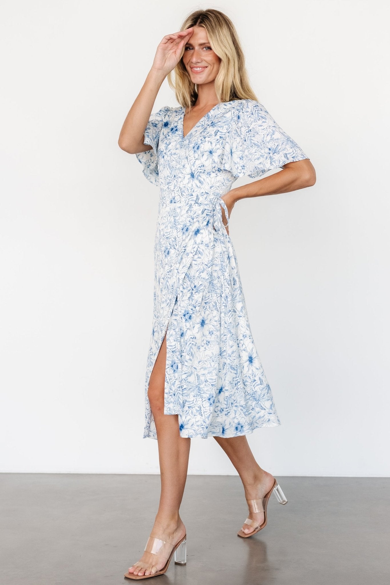 Amelie Wrap Midi Dress | Blue Print