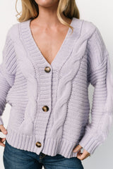 Ames Cable Knit Cardigan | Lavender