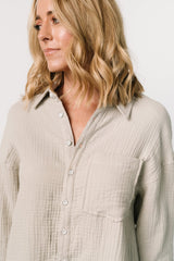 Andres Button Shirt Dress | Light Sage