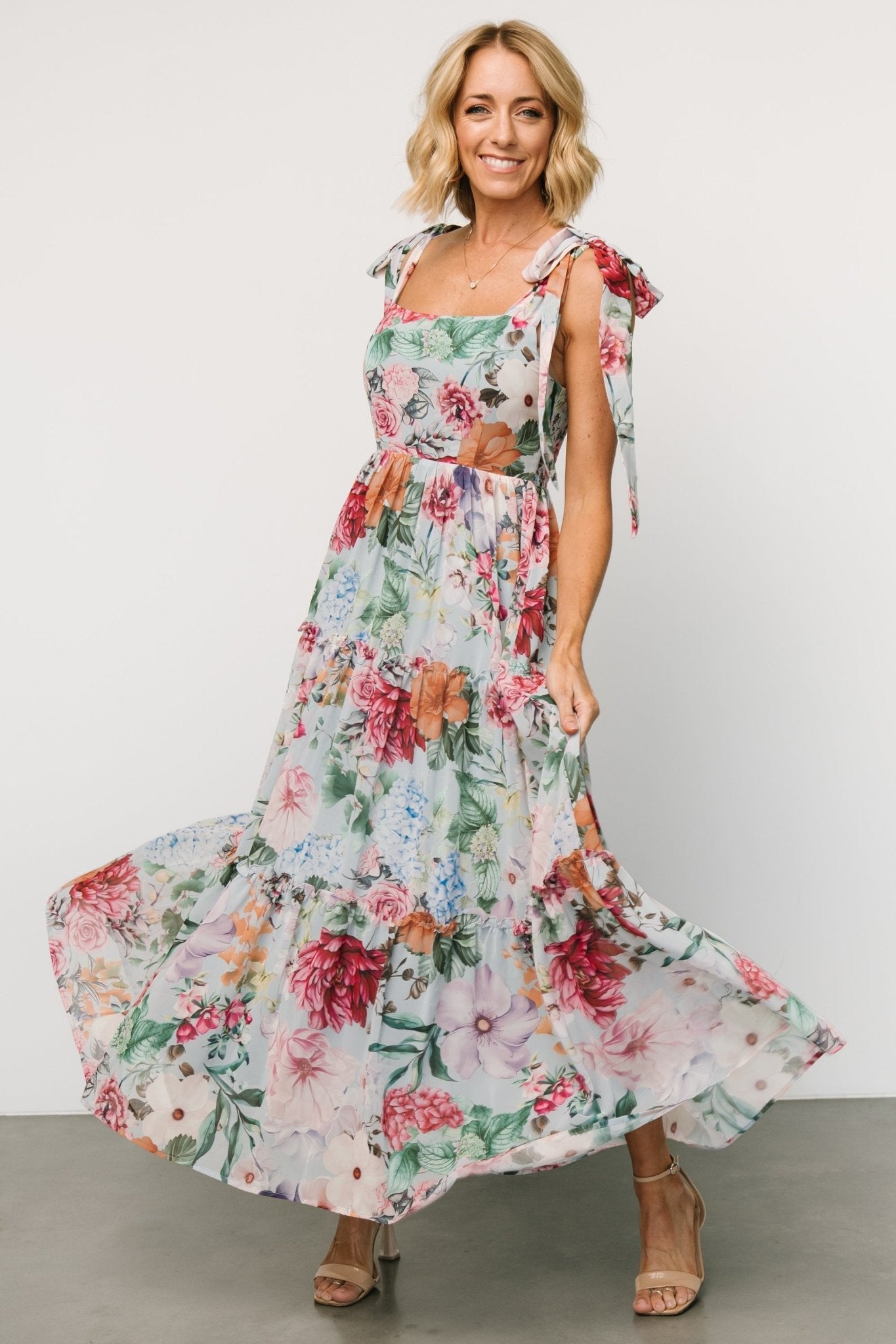 Anita Maxi Dress | Light Blue Multi Floral