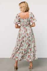 Annabeth Midi Dress | Eucalyptus Floral