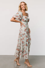 Annabeth Midi Dress | Eucalyptus Floral