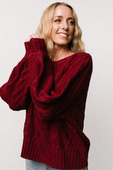 Anthony Knit Sweater | Wine