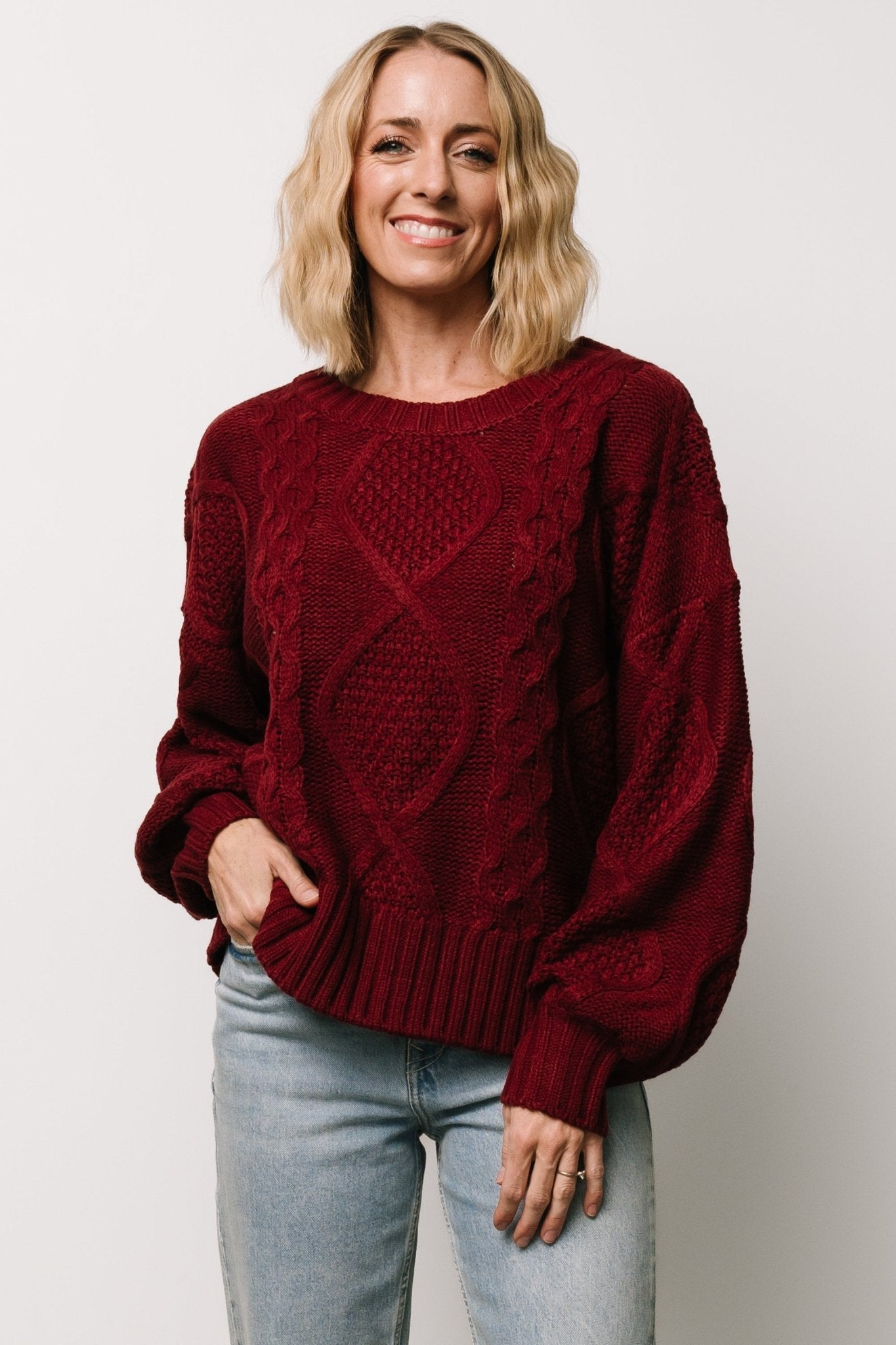 Anthony Knit Sweater | Wine