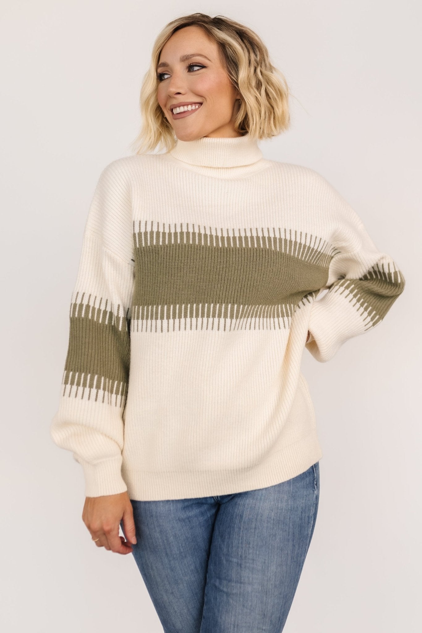 Antonov Turtle Neck Sweater | Sage + Cream