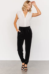 Archie Velvet Jogger Pants | Black