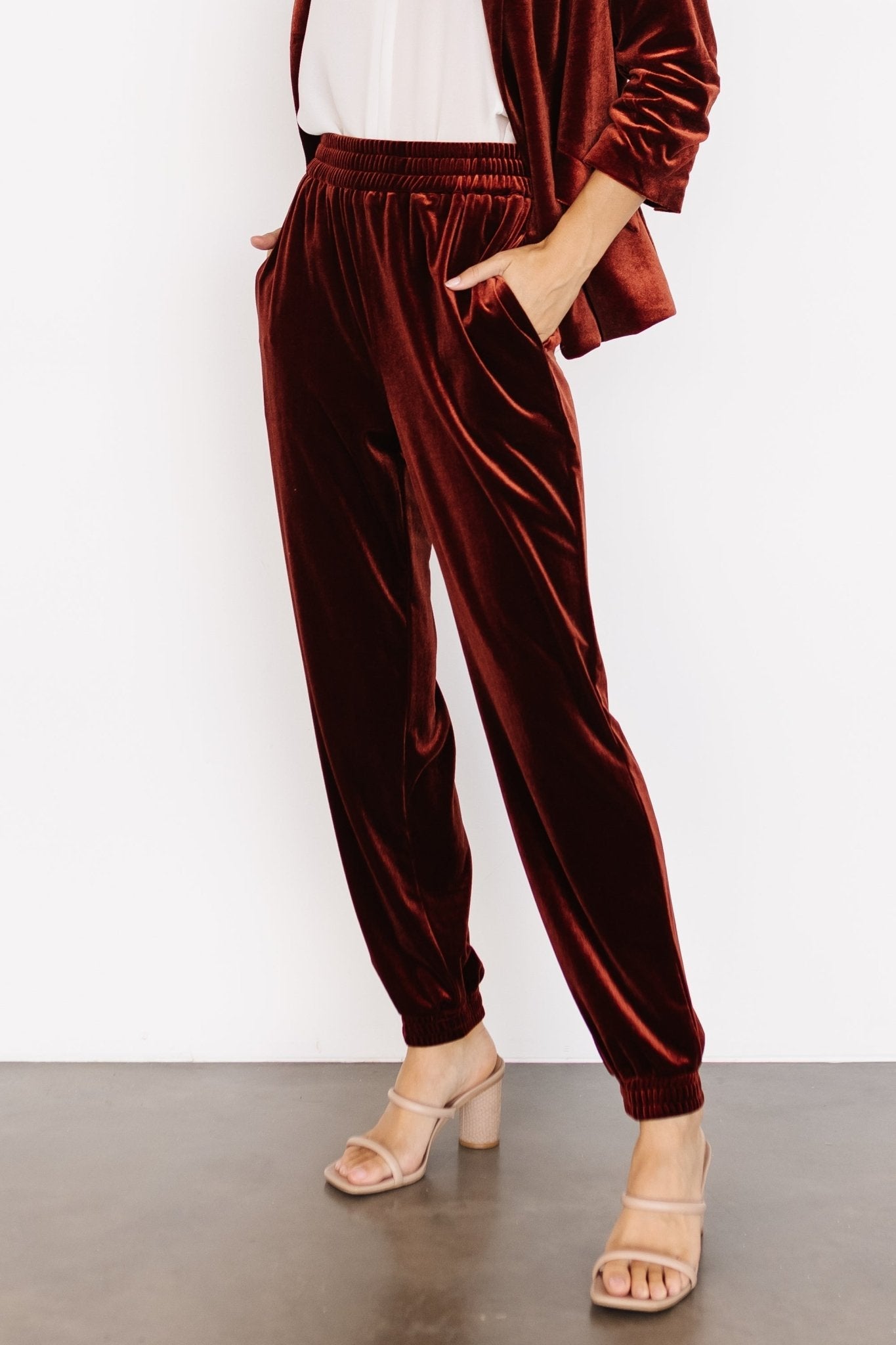 Archie Velvet Jogger Pants | Cinnamon