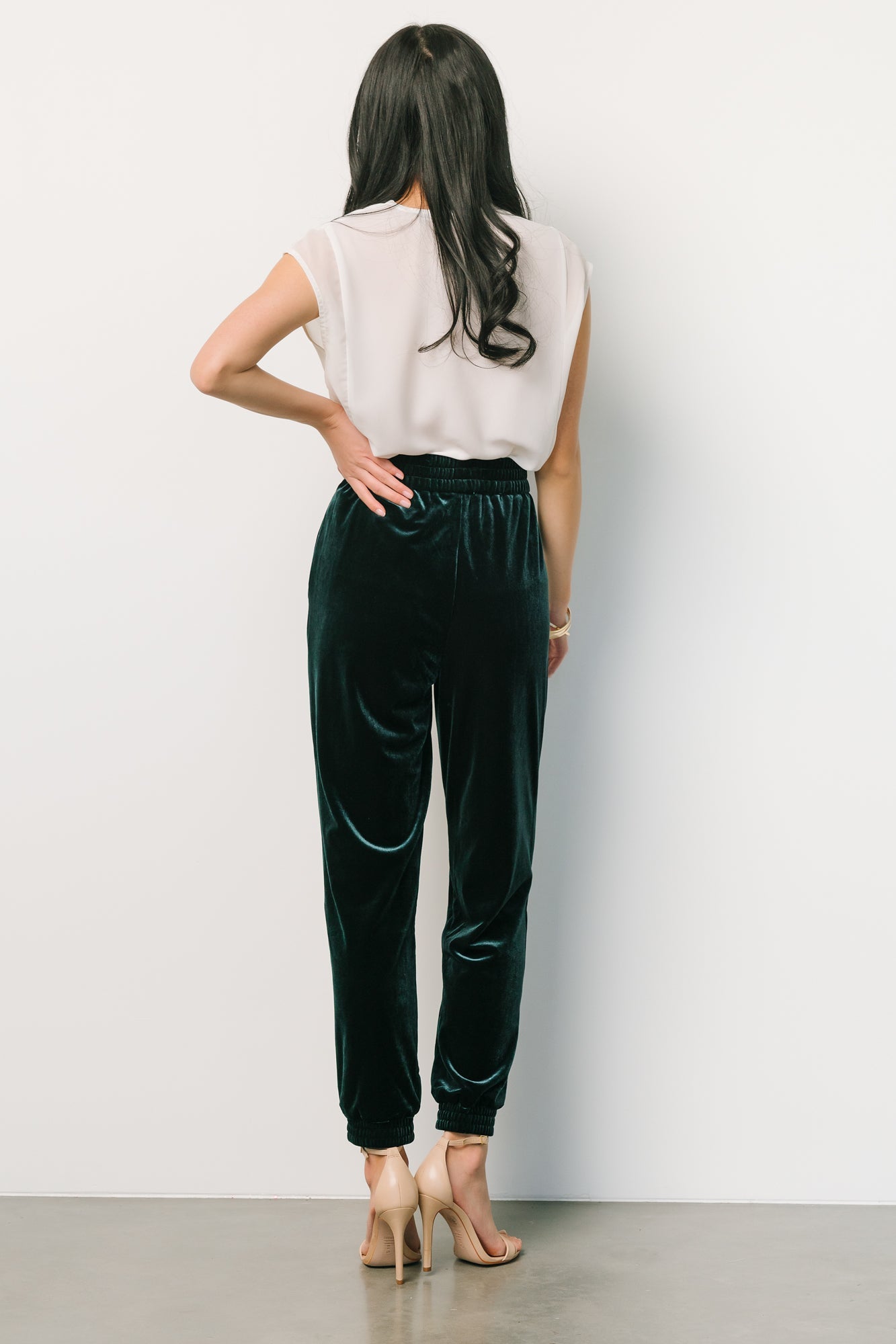 Archie Velvet Jogger Pants | Dark Green