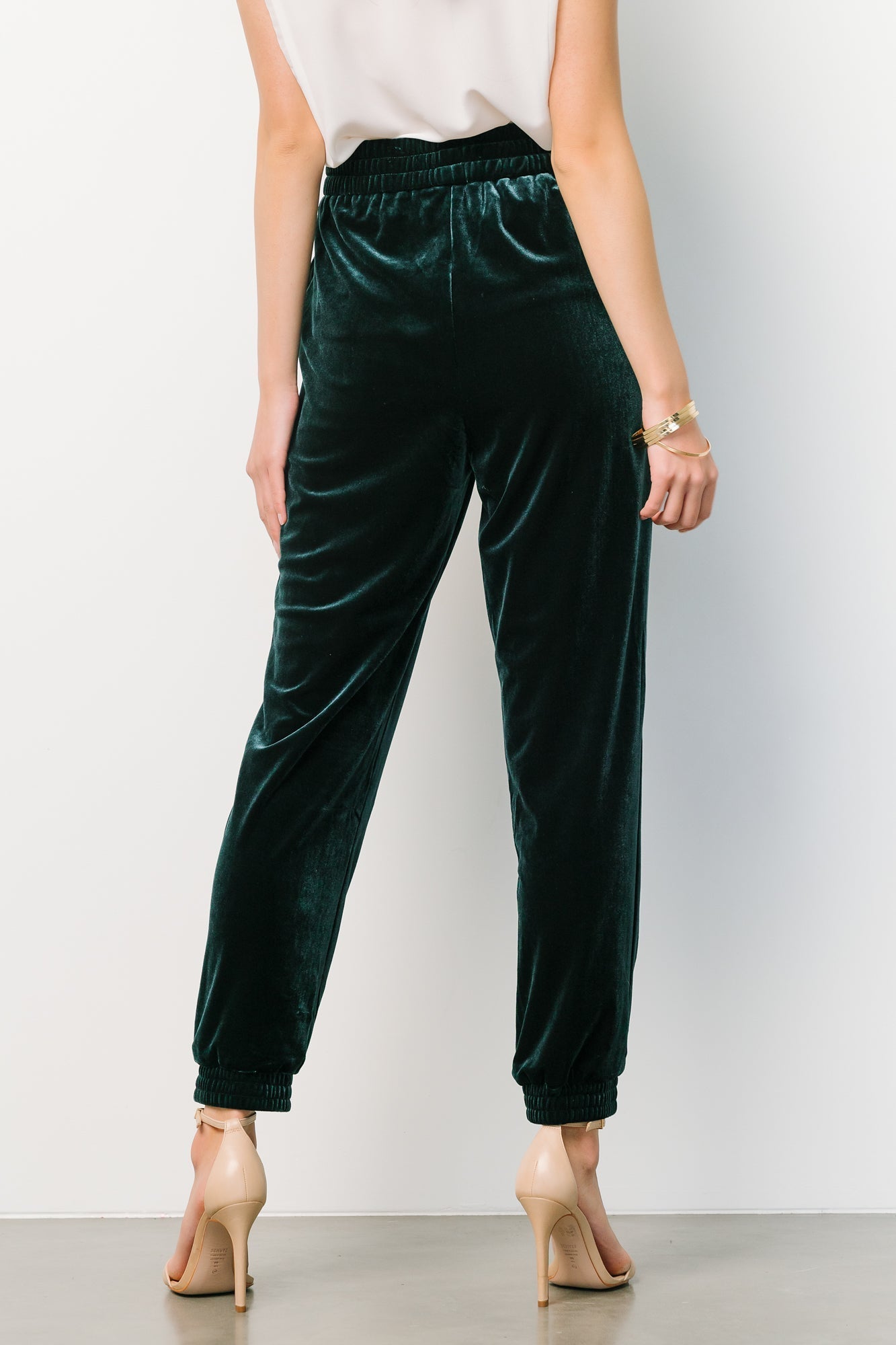 Archie Velvet Jogger Pants | Dark Green