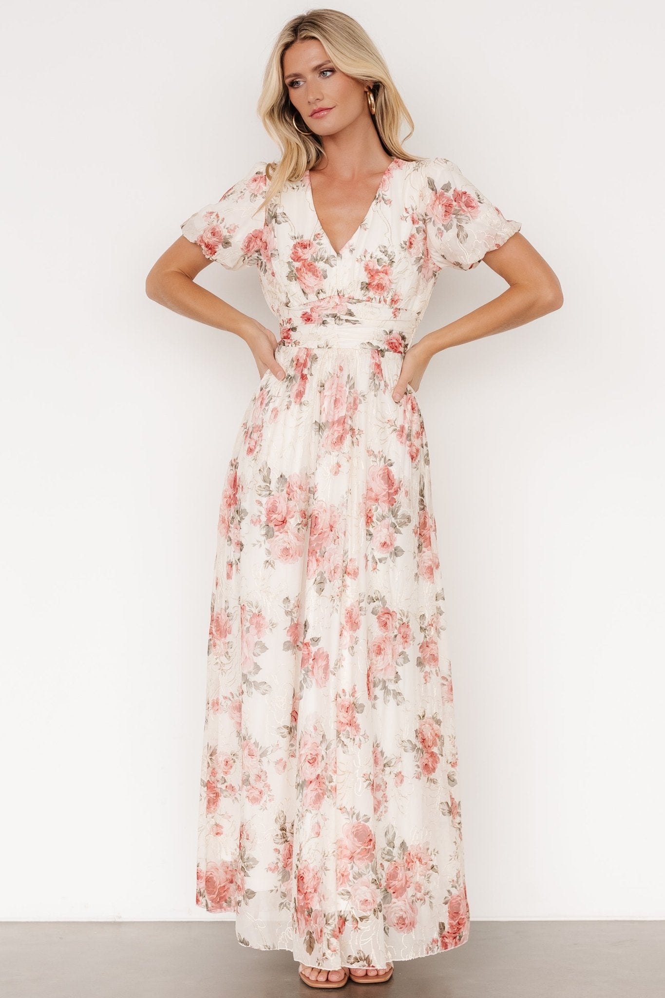 Ardley Maxi Dress | Cream + Rose Floral