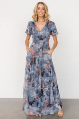 Ardley Maxi Dress | Slate Print