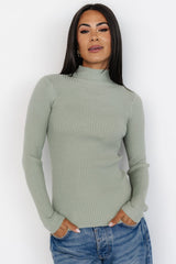 Ari Ribbed Long Sleeve Top | Sage