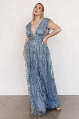 Arlene Shimmer Gown | Winter Blue