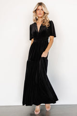 Artemis Velvet Maxi Dress | Black