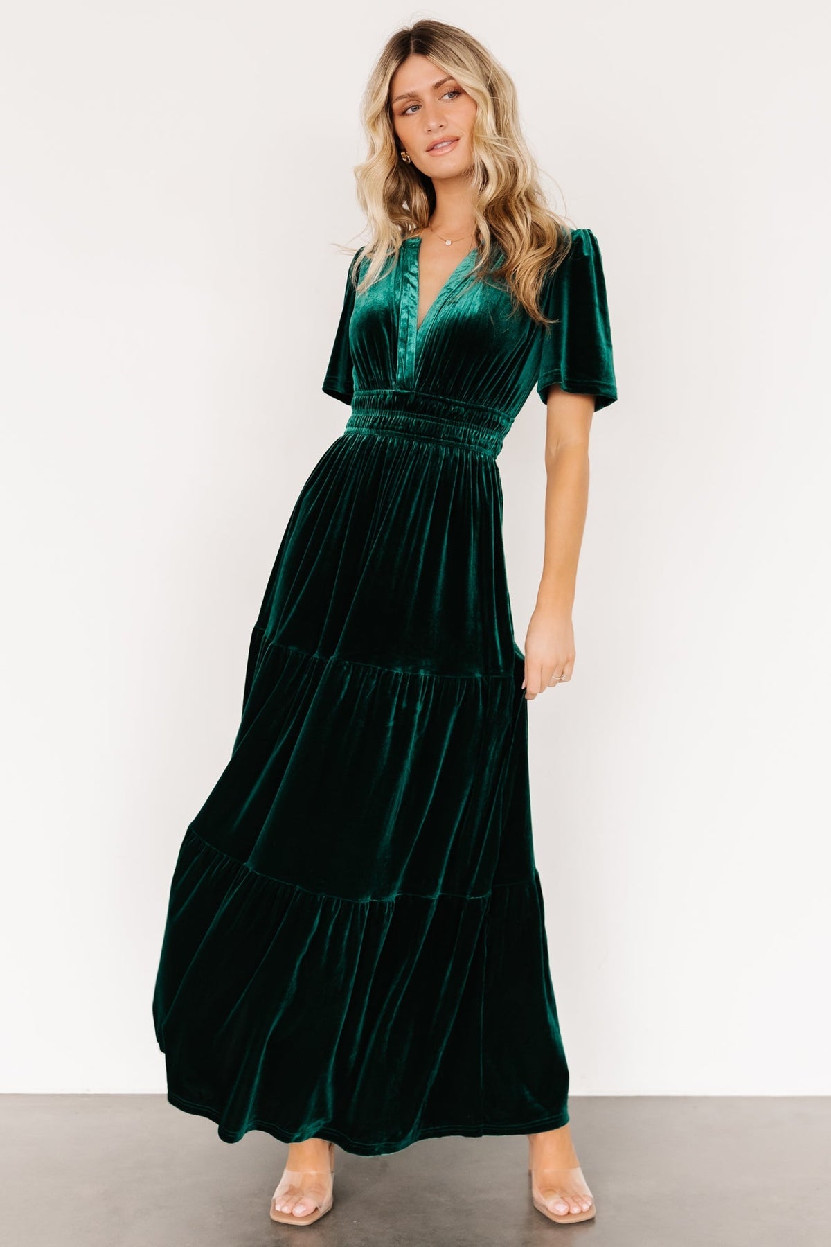 Artemis Velvet Maxi Dress | Emerald