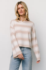 Astoria Striped Top | Ivory + Sand