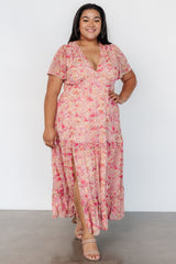 Audrey Deep V Maxi Dress | Blush Floral
