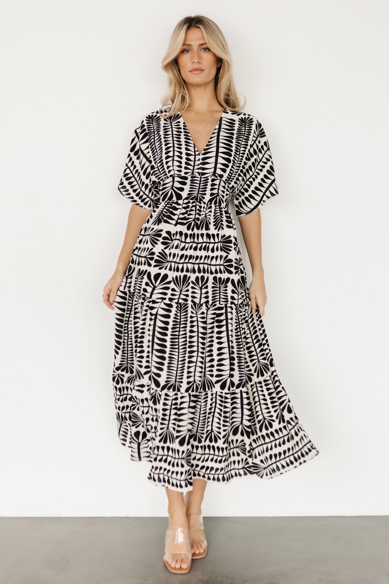 Austin Kimono Dress | Black Print