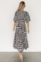 Austin Kimono Dress | Black Print