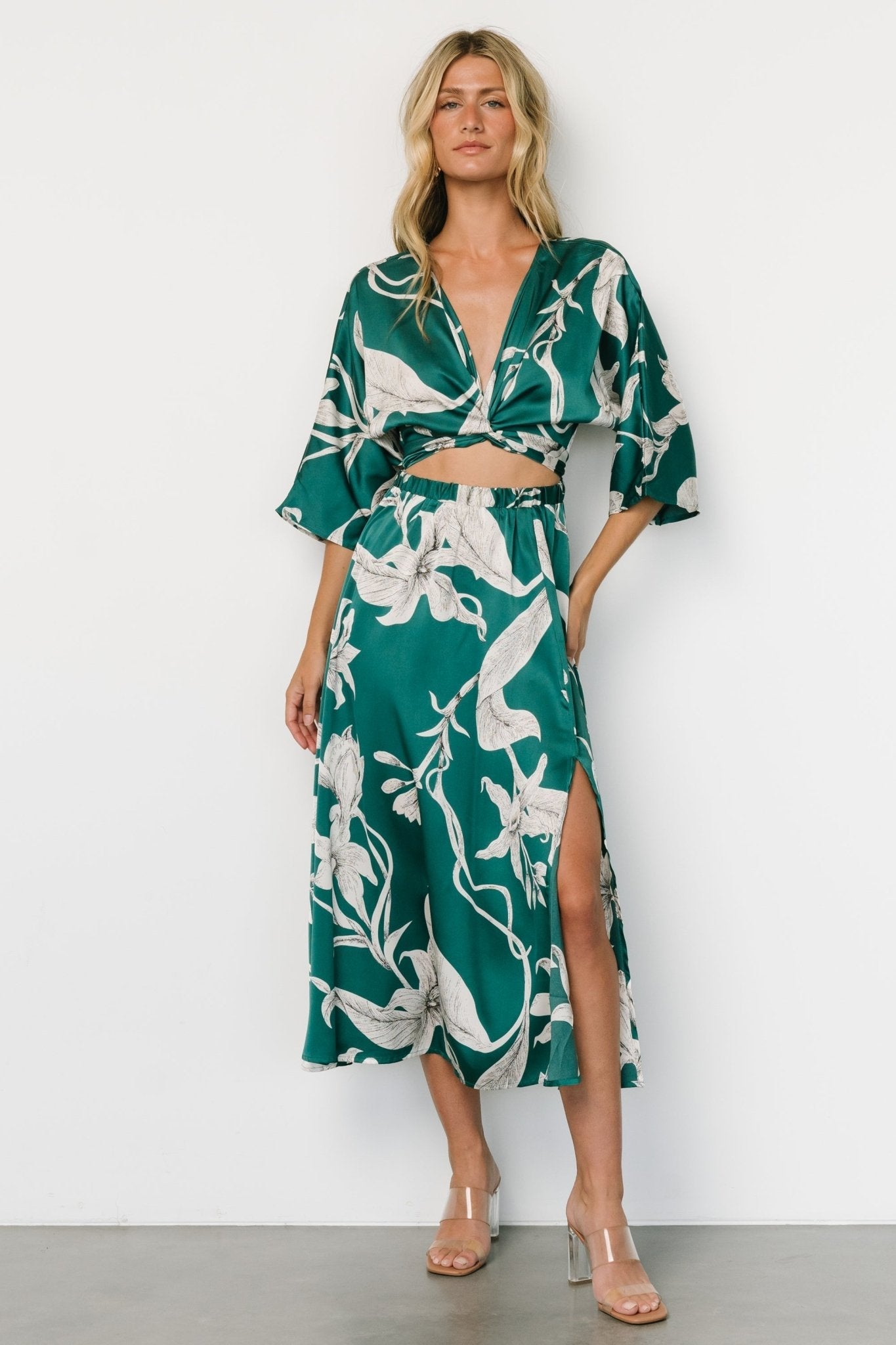 Avryll Front Tie Dress | Green