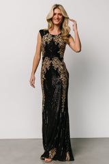 Azura Gown | Black + Gold