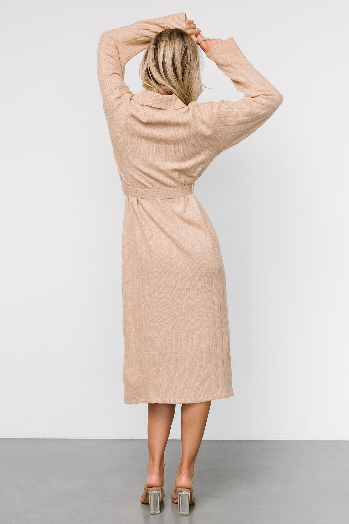 Barrie Sweater Dress | Light Tan