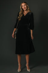 Beckinsale Velvet Wrap Dress | Black