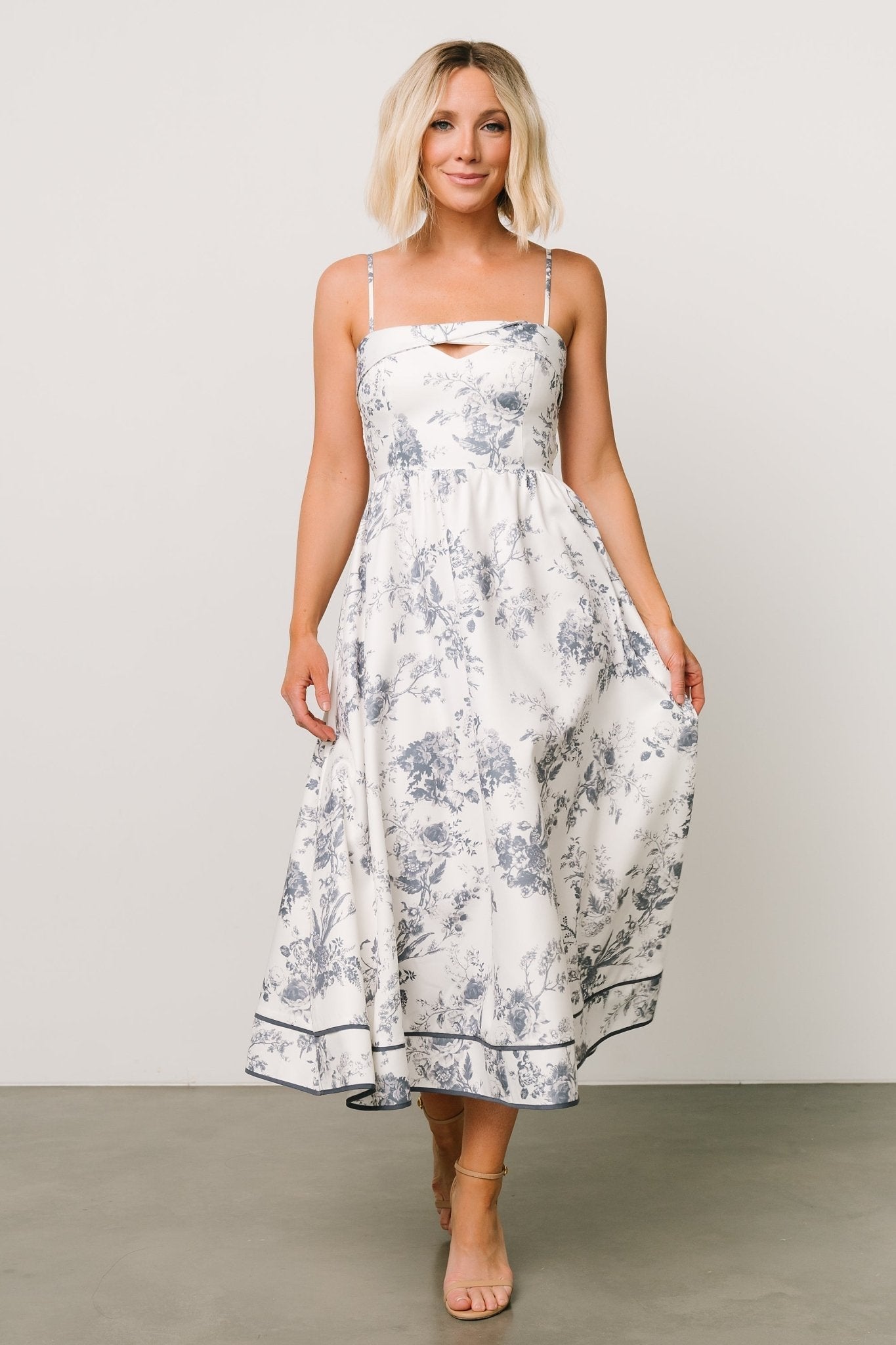 Bellagio Midi Dress | Slate Floral