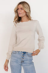 Benson Shimmer Sweater Top | Natural