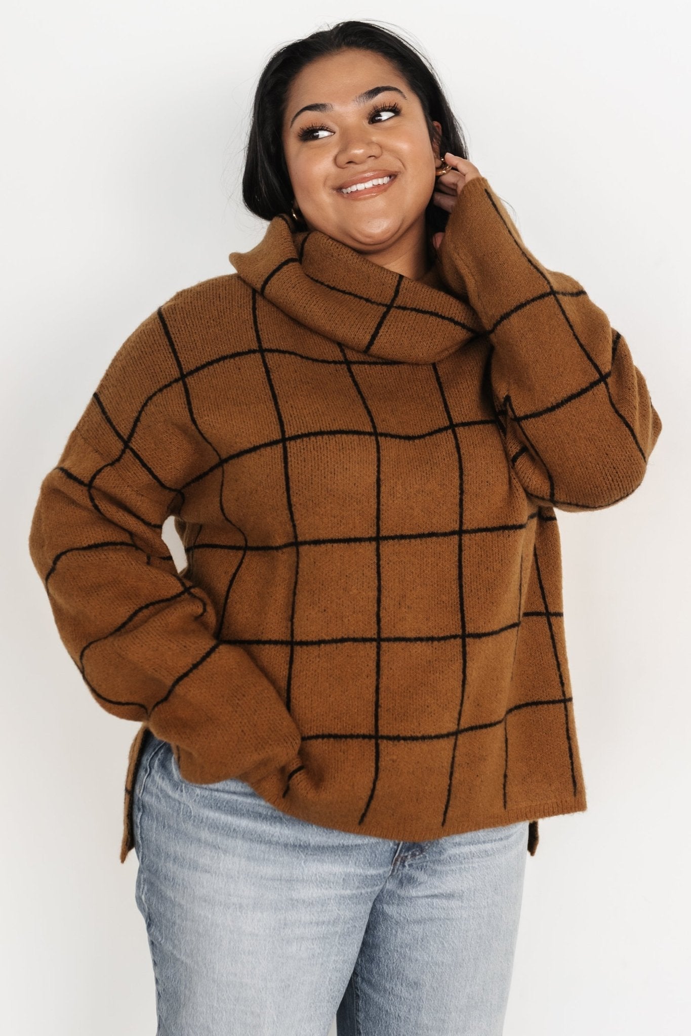 Birmingham Funnel Neck Sweater | Brown