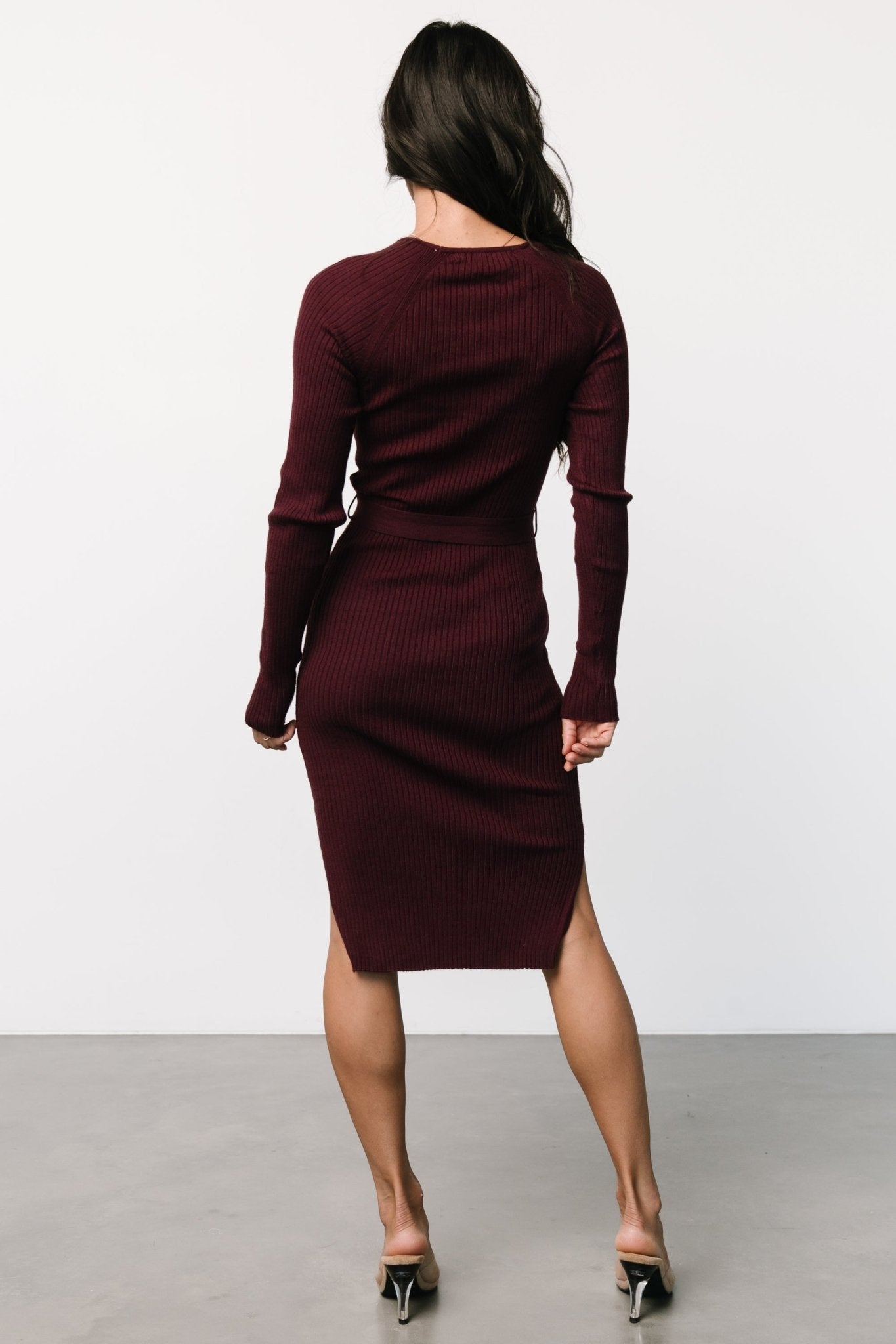Blayne Ribbed Midi Dress | Mulberry