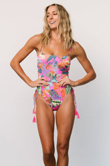 Bondi Side Tie One Piece | Pink Multi