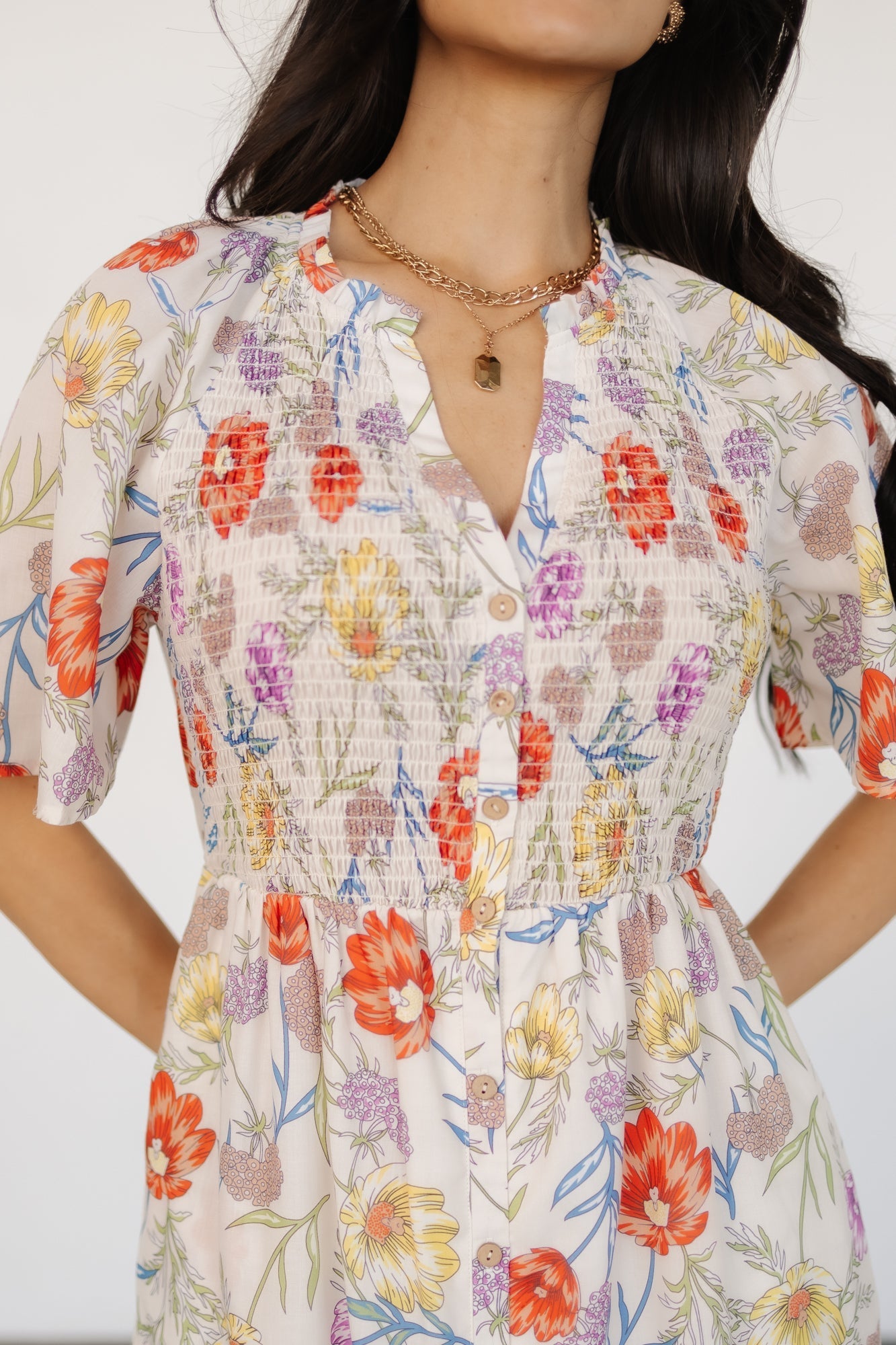 Botega Midi Dress | Ivory Multi Floral