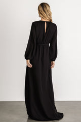 Breanne Faux Wrap Maxi Dress | Black