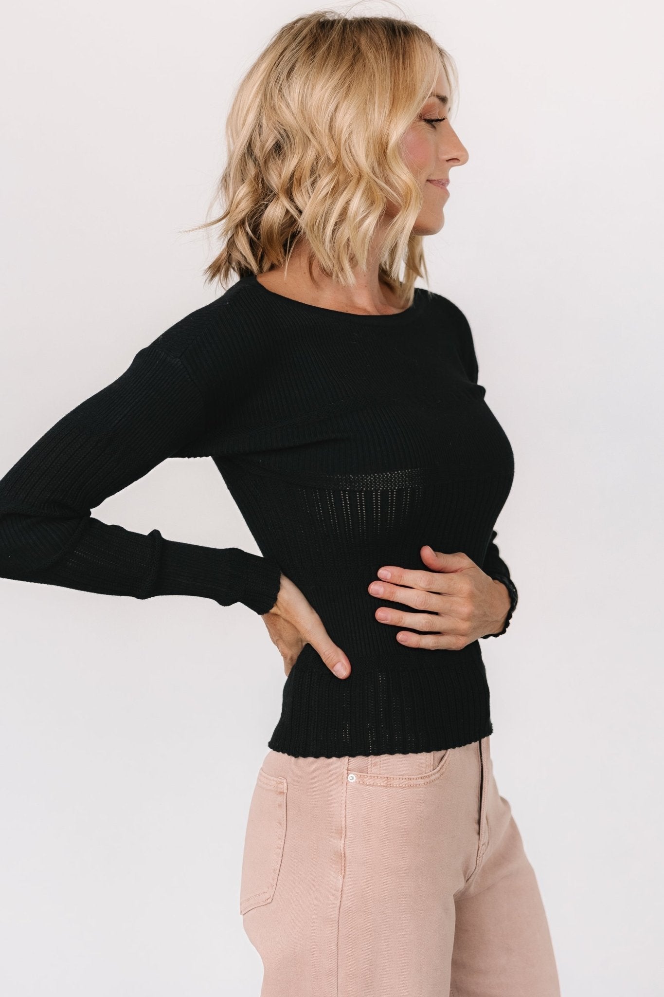 Bren Sweater Top | Black