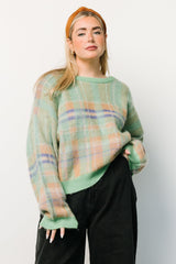Brentridge Plaid Sweater | Green Multi