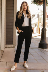 Brinton Velvet Blazer | Black