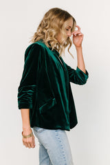 Brinton Velvet Blazer | Dark Green
