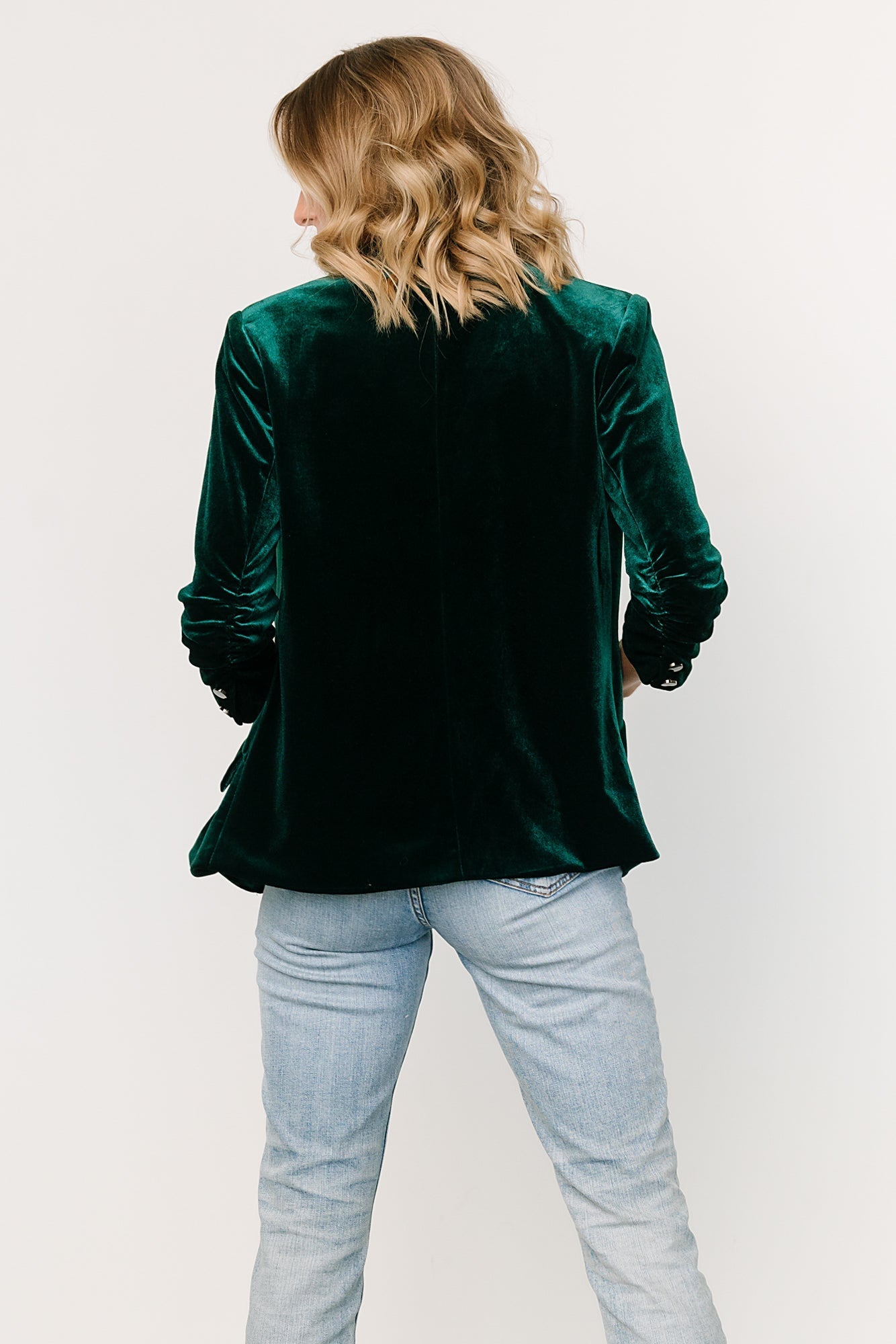 Brinton Velvet Blazer | Dark Green