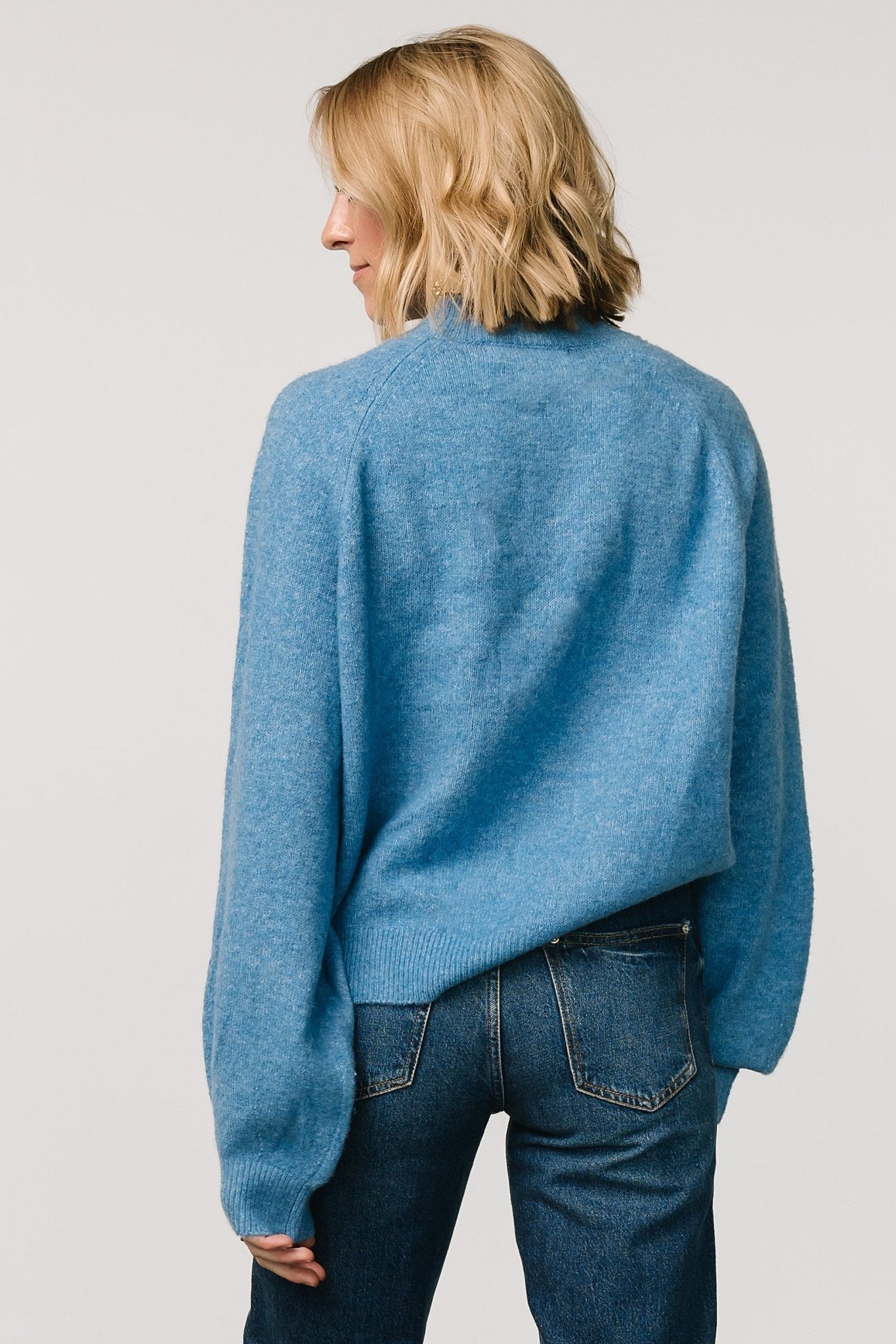 Bronson Mock Neck Sweater | Blue