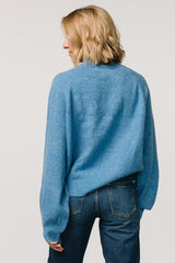 Bronson Mock Neck Sweater | Blue