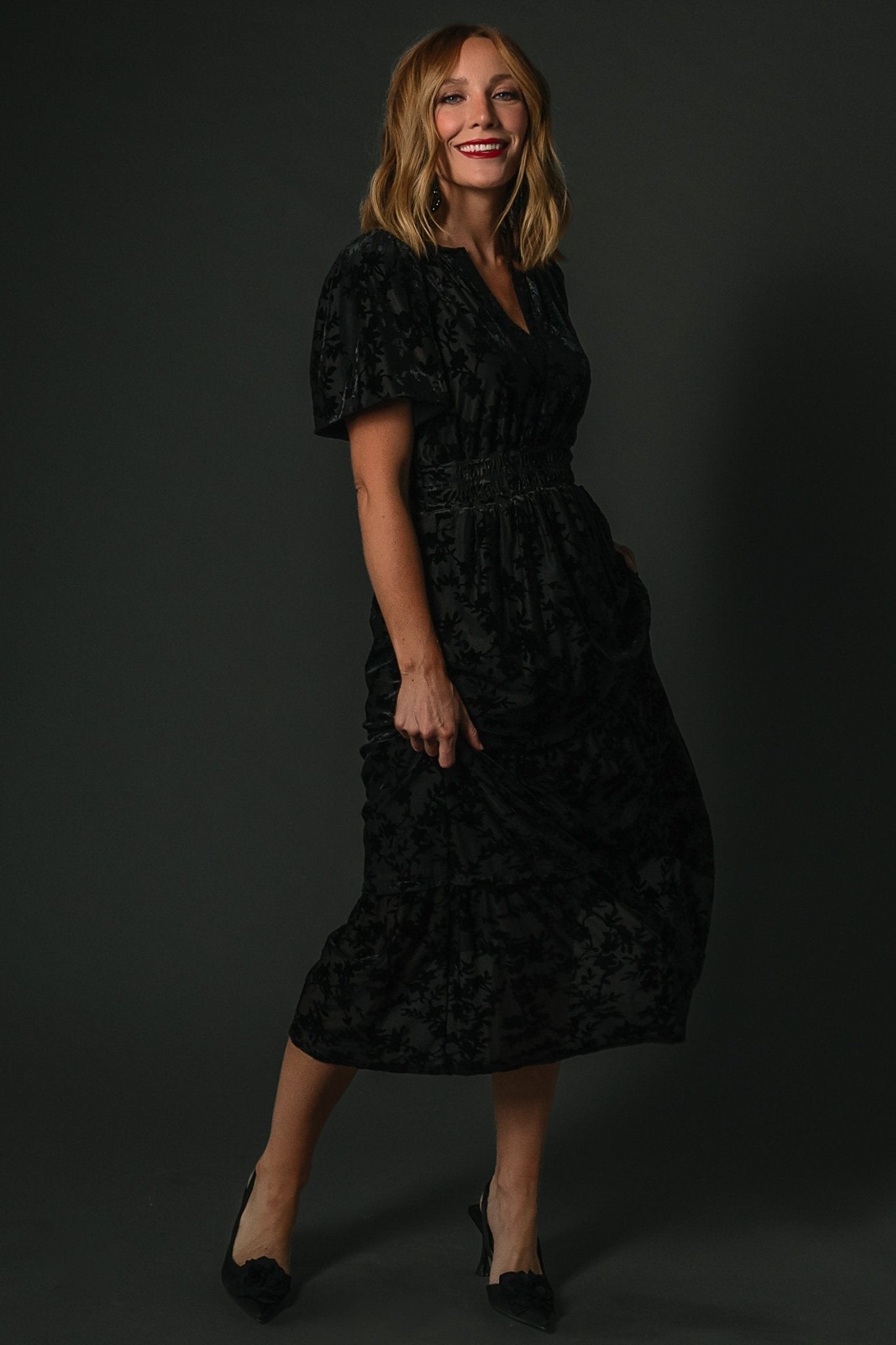Bronwyn Velvet Dress | Black