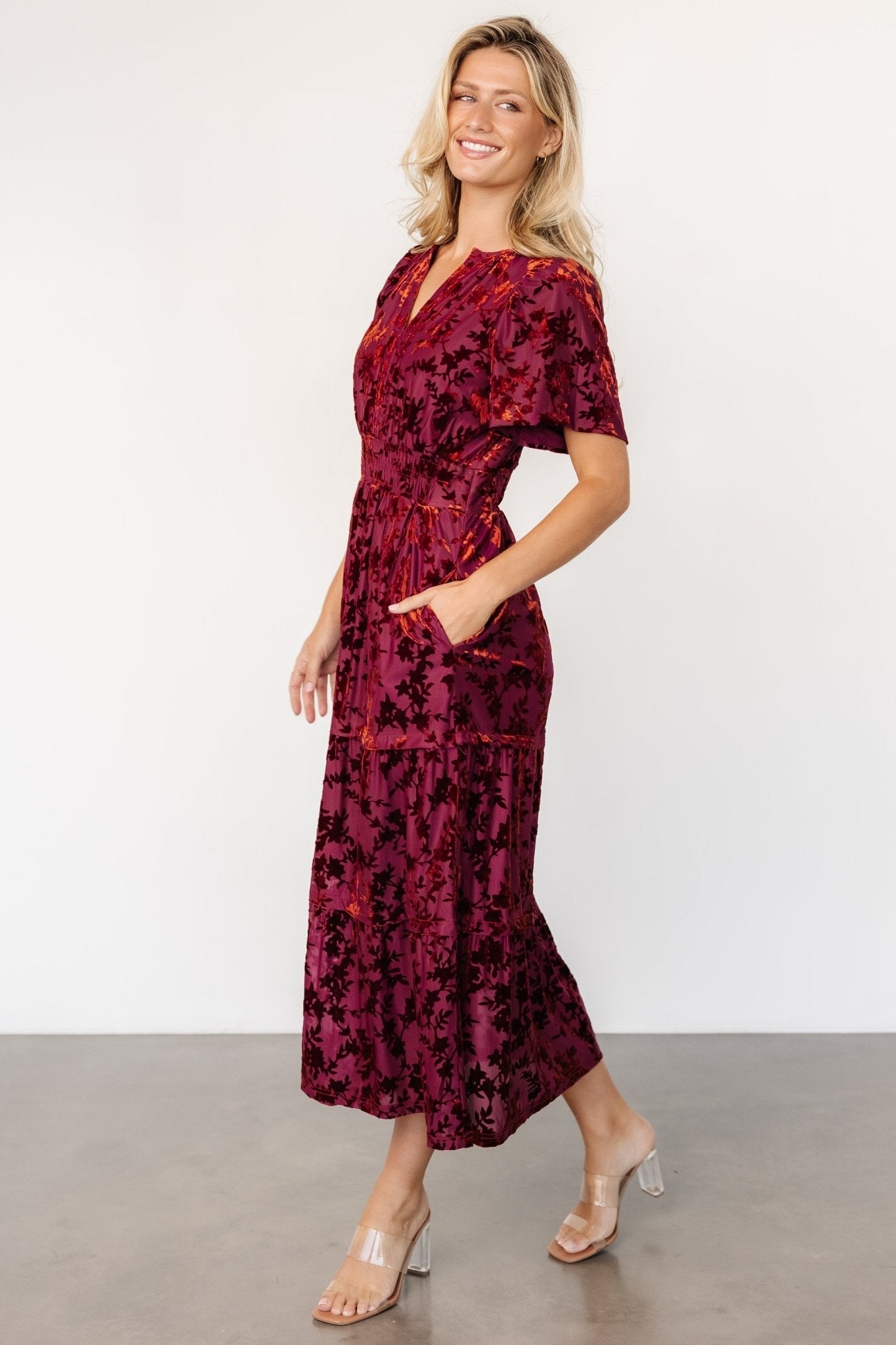 Bronwyn Velvet Dress | Rust