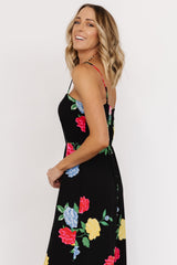 Brooklyn Wide Leg Jumpsuit | Black Floral