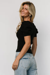 Brynlee Sweater Top | Black