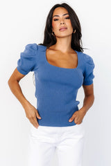 Brynlee Sweater Top | Deep Blue