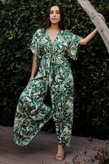 Byron Jumpsuit | Green Print