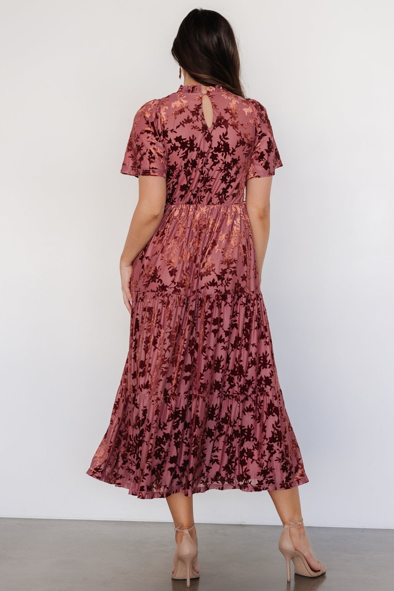 Callen Smocked Velvet Dress | Dusty Clove